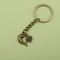 Metal Heart Keychain Bag Charm Gift – Antique Copper view 6