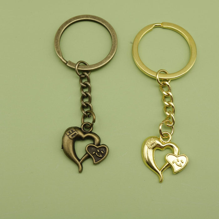 Metal Heart Keychain Bag Charm Gift – Antique Copper