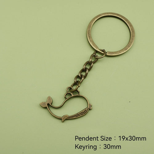 Metal Whale Keychain Bag Charm