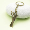 Zinc Alloy Simple Scissors Keychain Bag Charm Gift view 4