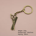 Zinc Alloy Simple Scissors Keychain Bag Charm Gift view 2