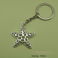 Zinc Alloy Simple Starfish Keychain Bag Charm Gift view 2