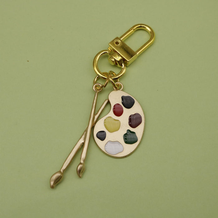 Enamel Paint Palette Keychain Bag Charm Gift