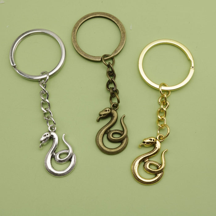 Metal Snake Keychain Bag Charm Key Ring Gift