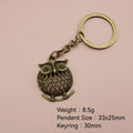 Zinc Alloy Simple Owl Keychain Bag Charm Gift view 2