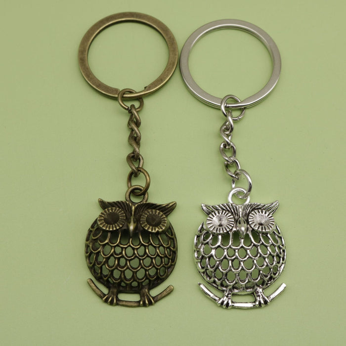 Zinc Alloy Simple Owl Keychain Bag Charm Gift