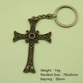 Zinc Alloy Simple Cross Keychain Gift Key Ring view 2