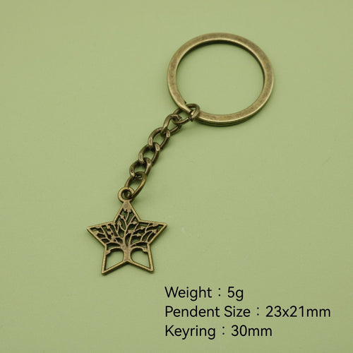 Metal Star Tree Keychain Bag Charm