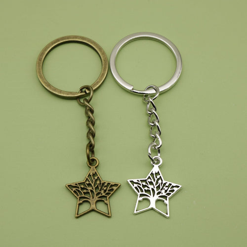 Metal Star Tree Keychain Bag Charm