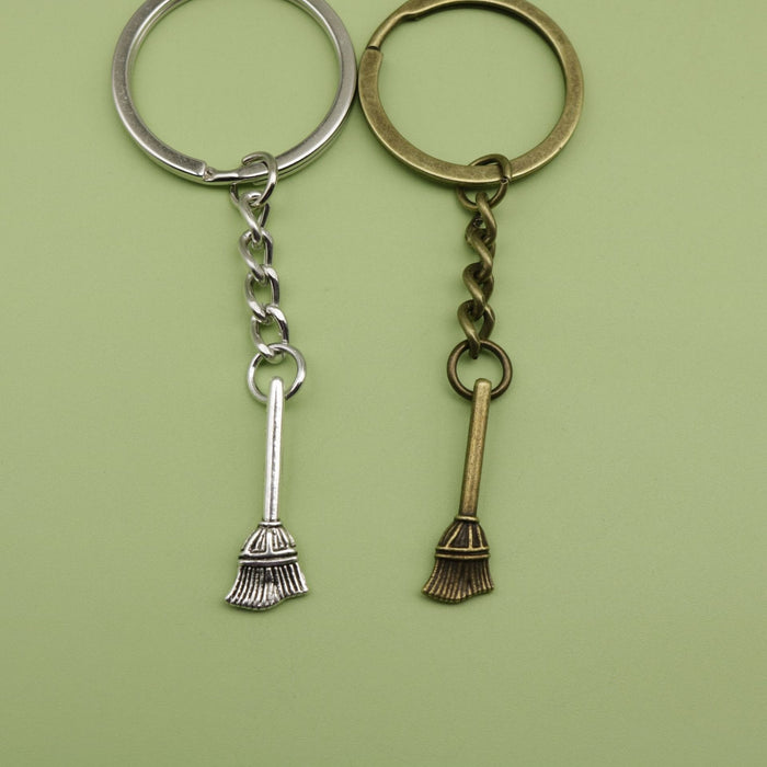 Metal Mini Broom Keychain Novelty Bag Charm Gift