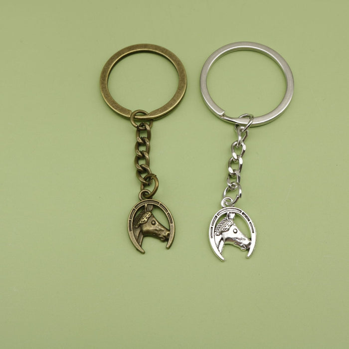 Zinc Alloy Horse Head Keychain Equestrian Gift Key Ring