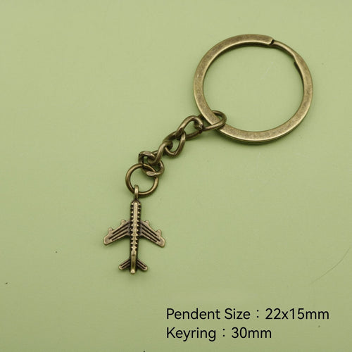 Zinc Alloy Simple Airplane Keychain For Travel Bag Charm
