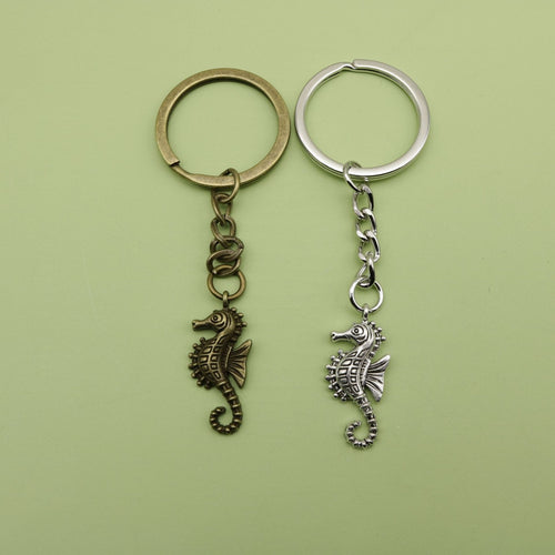Metal Seahorse Shape Keychain Ocean Bag Charm Gift