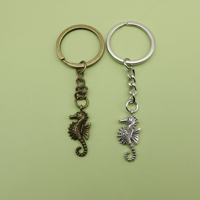 Metal Seahorse Shape Keychain Ocean Bag Charm Gift