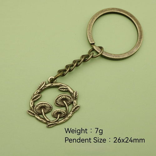 Zinc Alloy Mushroom Minimalist Keychain Bag Charm Gift
