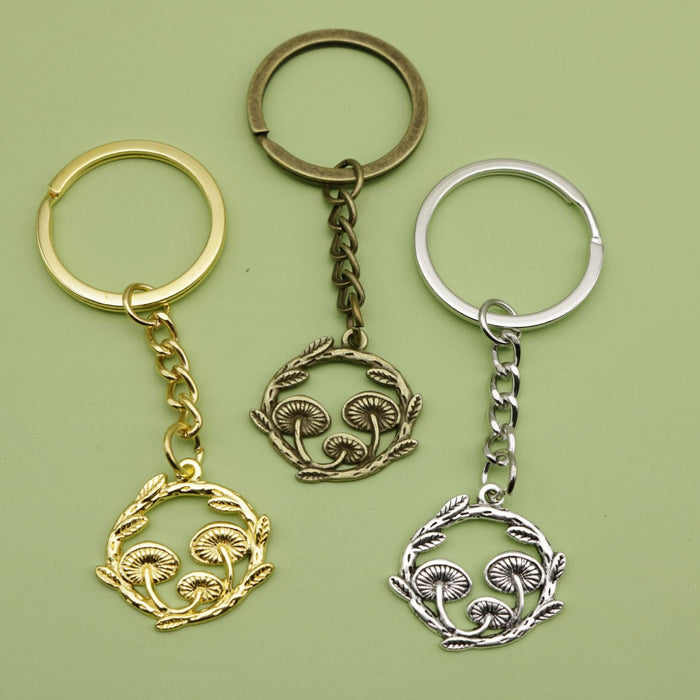 Zinc Alloy Mushroom Minimalist Keychain Bag Charm Gift