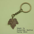 Zinc Alloy Leaf Keychain Bag Charm Gift – Antique Copper view 2