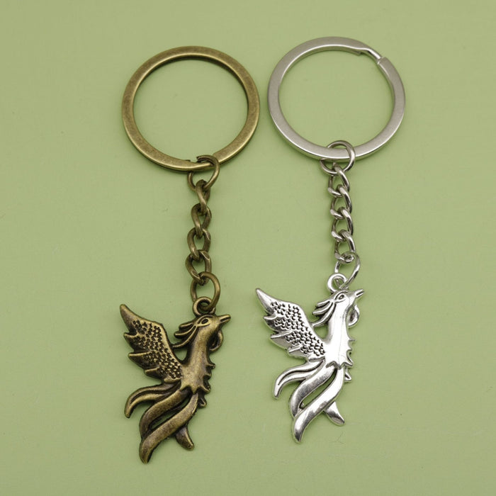 Metal Minimalist Phoenix Keychain Bag Charm Gift Accessory