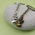 Metal Snowman Shape Keychain Winter Bag Charm Holiday Gift view 4
