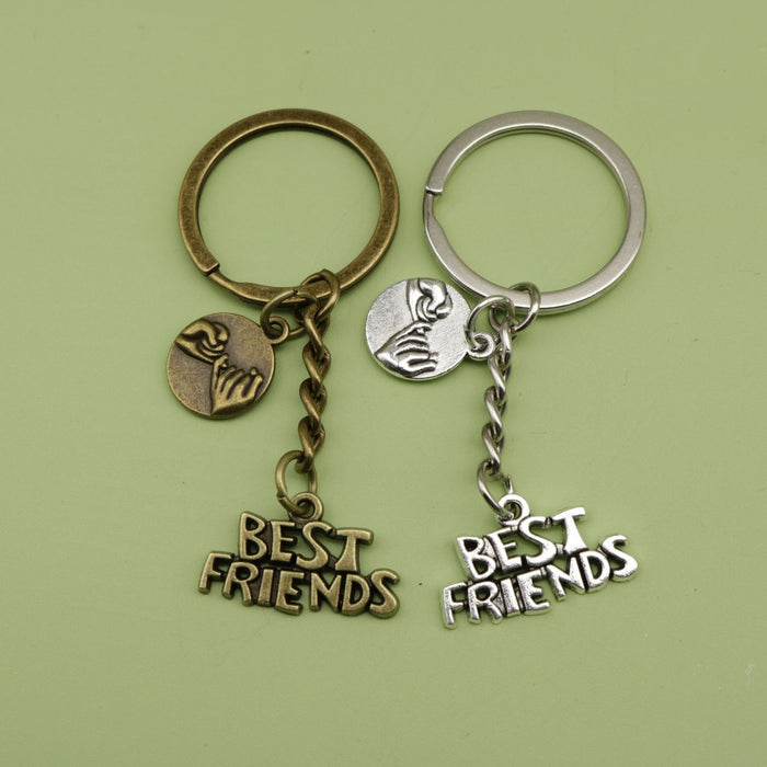 Zinc Alloy Best Friends Keychain Friendship Gift Key Ring