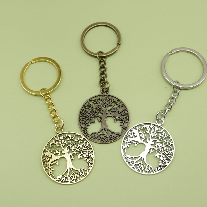Zinc Alloy Tree Keychain Minimalist Nature Key Ring Gift