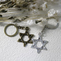 Zinc Alloy Simple Hexagram Keychain For Bag Charm Gift view 3