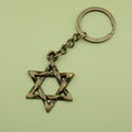 Zinc Alloy Simple Hexagram Keychain For Bag Charm Gift view 6