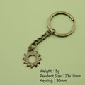 Metal Simple Gear Keychain Industrial Style Key Ring Gift view 2
