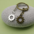 Metal Simple Gear Keychain Industrial Style Key Ring Gift view 3