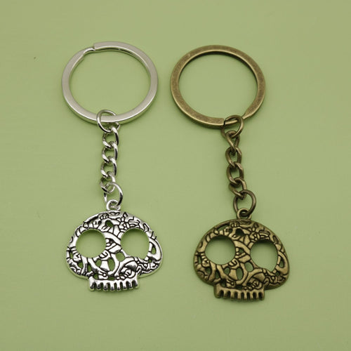 Metal Skull Keychain Key Ring Bag Charm Gift