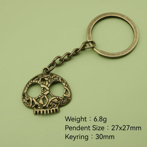 Metal Skull Keychain Key Ring Bag Charm Gift