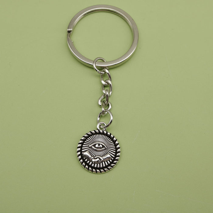 Metal Handshake Eye Keychain Bag Charm
