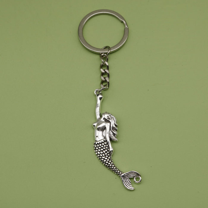 Metal Mermaid Keychain Bag Charm