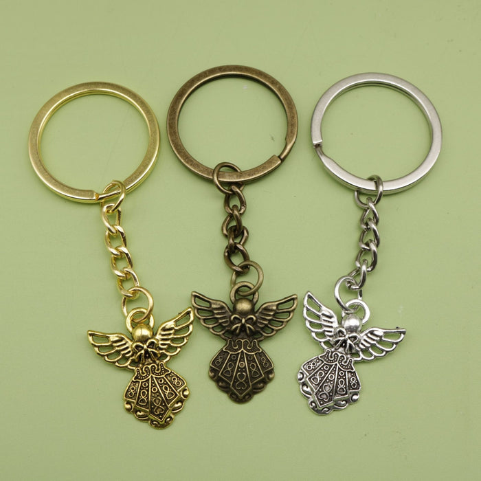Metal Angel Pendant Keychain For Bag Charm Gift