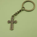 Metal Simple Cross Keychain Bag Charm Gift view 6