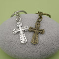 Metal Simple Cross Keychain Bag Charm Gift view 3
