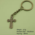 Metal Simple Cross Keychain Bag Charm Gift view 2