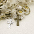 Metal Simple Cross Keychain Bag Charm Gift view 4