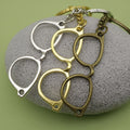 Metal Glasses Keychain Minimalist Bag Charm Gift view 3