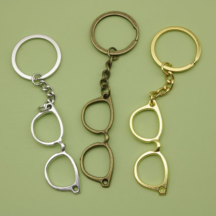 Metal Glasses Keychain Minimalist Bag Charm Gift