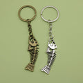 Metal Fish Bone Keychain Minimalist Bag Charm Gift view 1