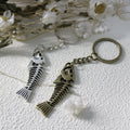 Metal Fish Bone Keychain Minimalist Bag Charm Gift view 4