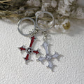 Zinc Alloy Cross Keychain Simple Bag Charm Key Ring view 3