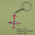 Zinc Alloy Cross Keychain Simple Bag Charm Key Ring view 2