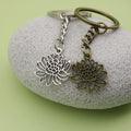 Metal Simple Lotus Flower Keychain Elegant Bag Charm Gift view 4