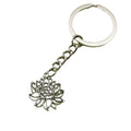 Metal Simple Lotus Flower Keychain Elegant Bag Charm Gift view 5