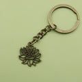 Metal Simple Lotus Flower Keychain Elegant Bag Charm Gift view 6