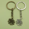 Metal Simple Lotus Flower Keychain Elegant Bag Charm Gift view 1