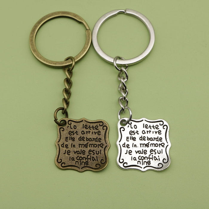 Zinc Alloy Minimal Letter Keychain Bag Charm Fashion Accessory