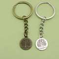 Metal Minimal Round Tree Keychain Bag Charm Gift view 1
